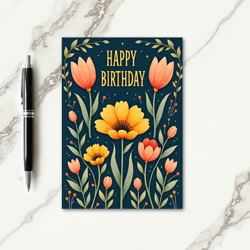 Golden Birthday Greetings Card
