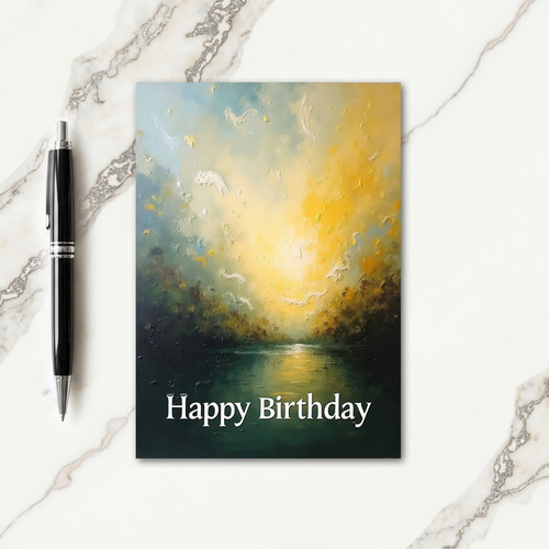 Golden Birthday Landscape Card