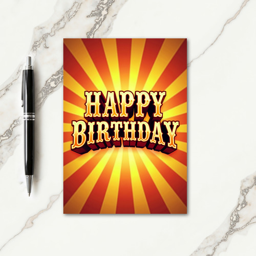 Golden Birthday Light Burst Card