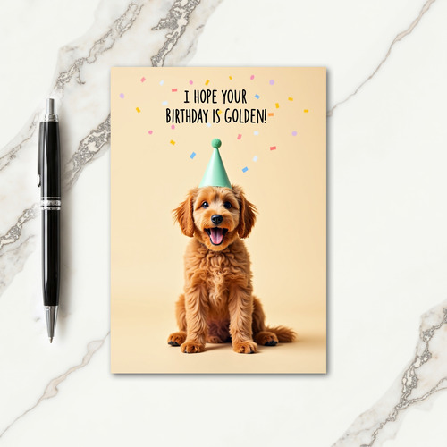 Golden Birthday Puppy Card