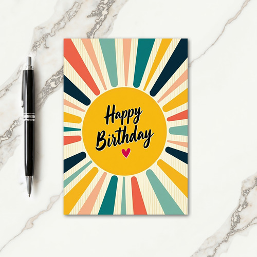 Golden Birthday Rays Card