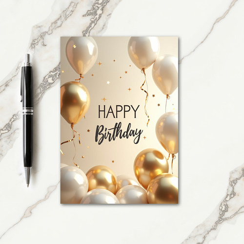 Golden Birthday Ribbon Card