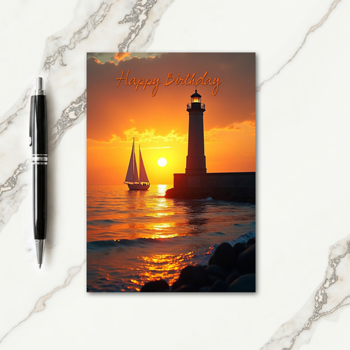Golden Birthday Sunset Card