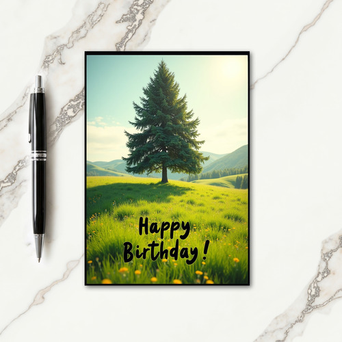 Golden Birthday Tree Card