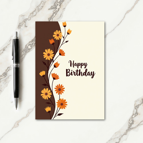 Golden Birthday Vine Card