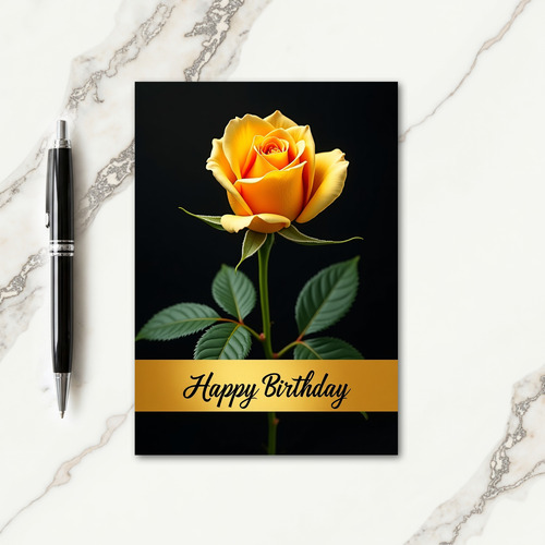 Golden Birthday Wish Card