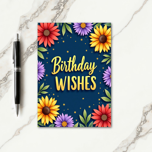 Golden Birthday Wishes Card