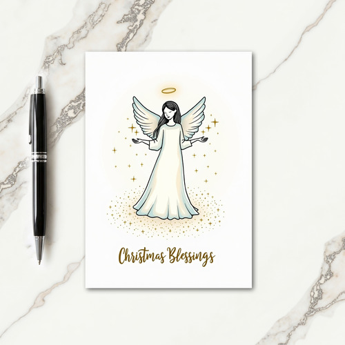 Golden Blessing Christmas Card