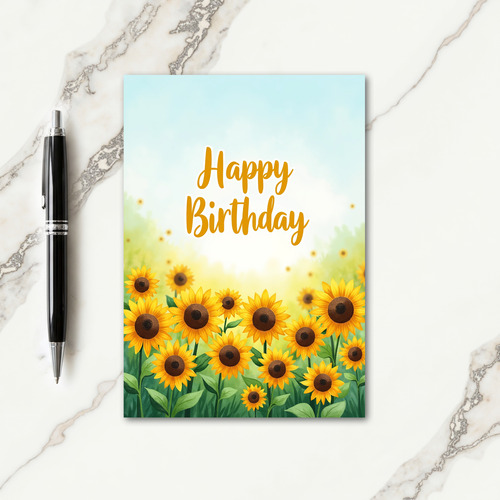 Golden Bloom Birthday Card