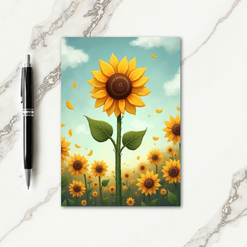 Golden Bloom Flower Card