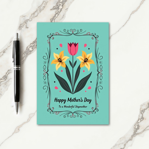 Golden Blooms Day Card