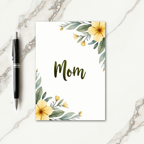 Golden Blooms Mom Message Card