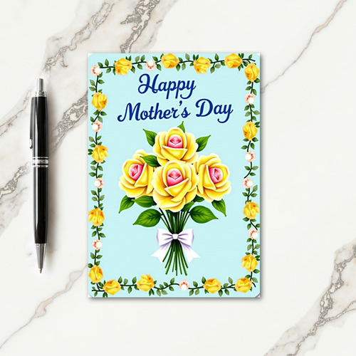 Golden Blooms Mothers Day Card