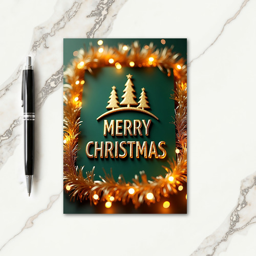 Golden Bokeh Christmas Card