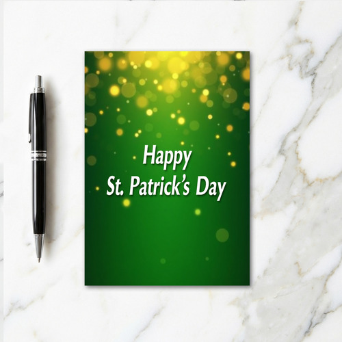 Golden Bokeh St Patricks Day Card