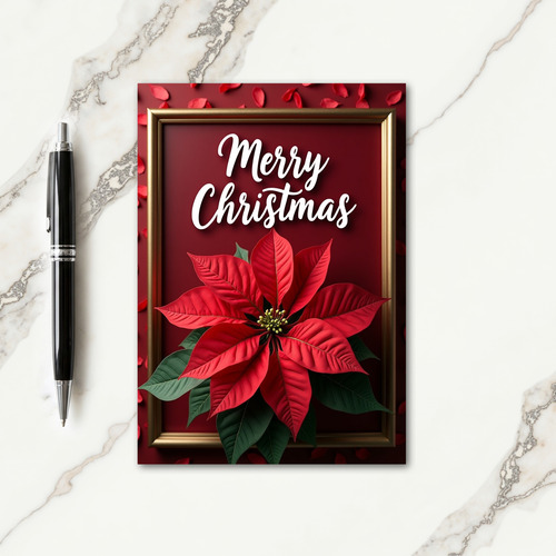 Golden Bordered Christmas Card thumbnail