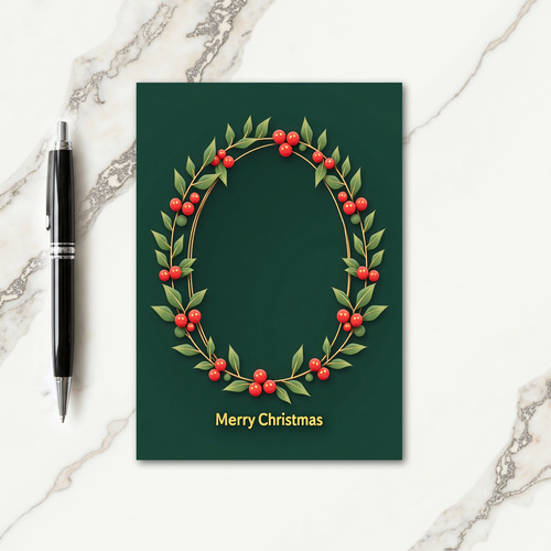Golden Botanical Christmas Card