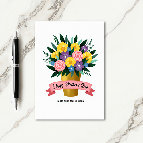 Golden Bouquet Day Card