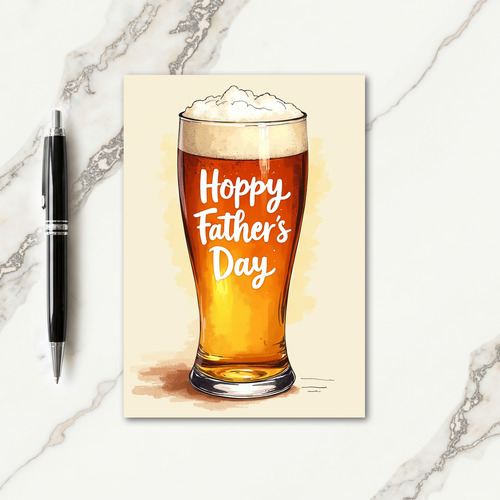 Golden Brew Hoppy Fathers Day Card