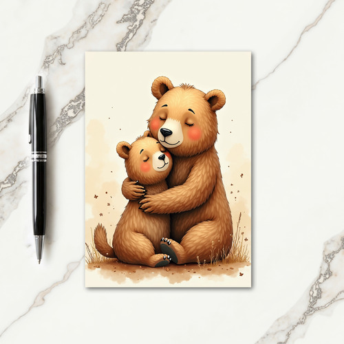 Golden Brown Bear Mothers Day Card