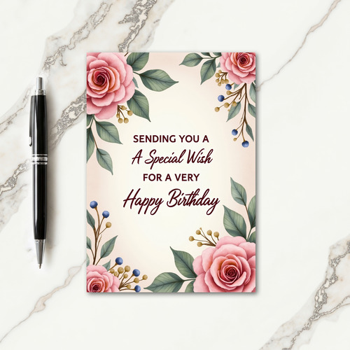 Golden Buds Birthday Card
