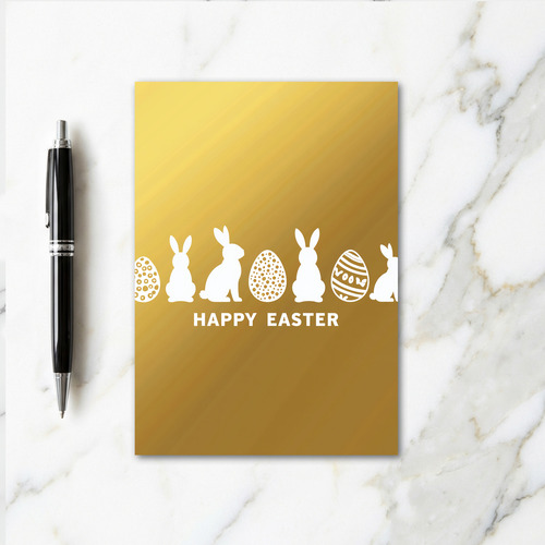 Golden Bunnies Easter Greeting Card