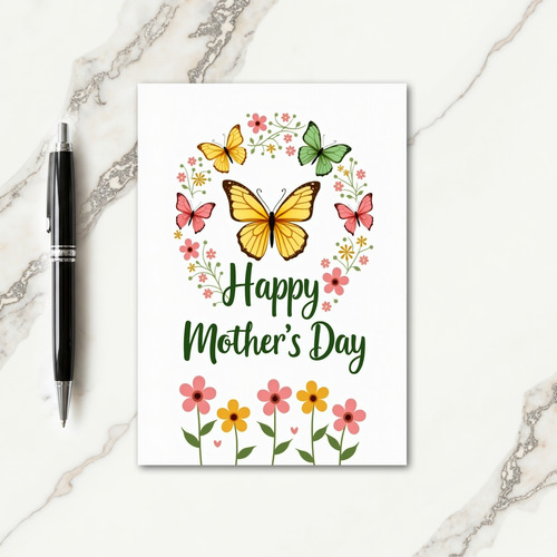 Golden Butterfly Mothers Day Card