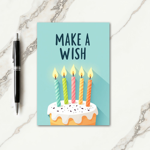 Golden Cake Pastel Candles Card