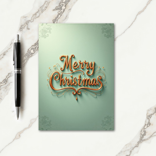 Golden Calligraphy Christmas Card