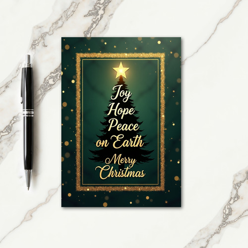 Golden Calligraphy Holiday Card
