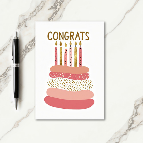 Golden Candle Birthday Card