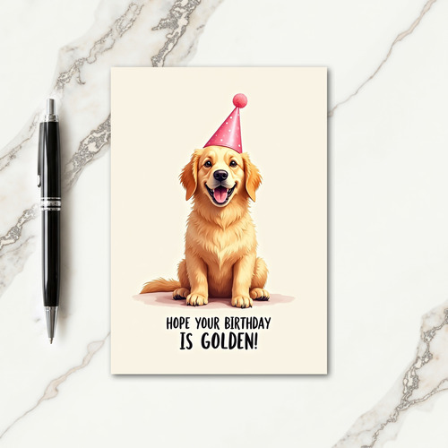 Golden Canine Birthday Card