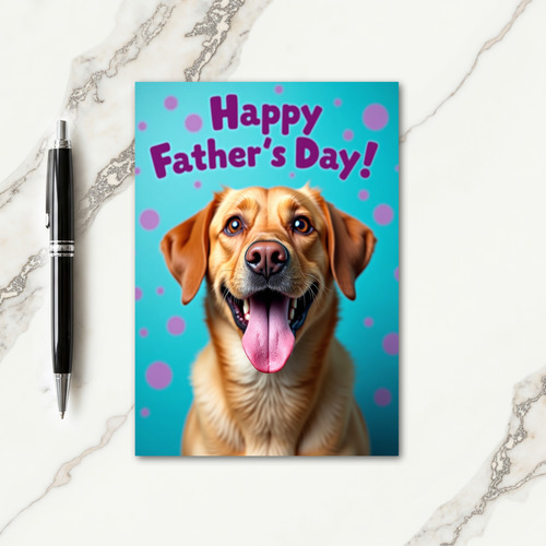Golden Canine Fathers Day Art Card