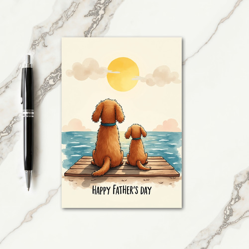 Golden Canine Fathers Day Card
