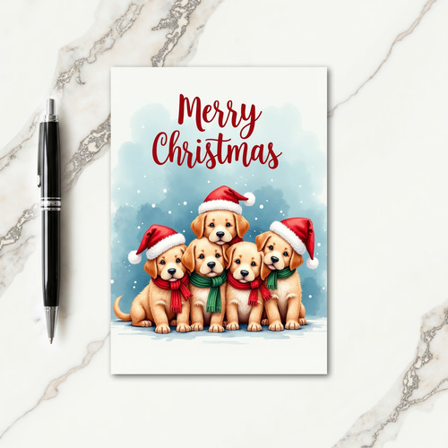 Golden Canine Holiday Card