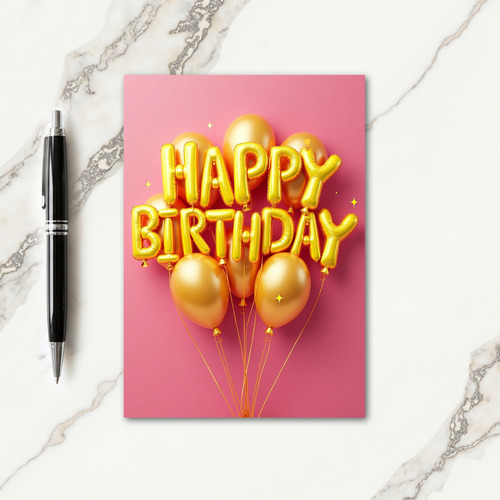 Golden Celebration Balloon Card