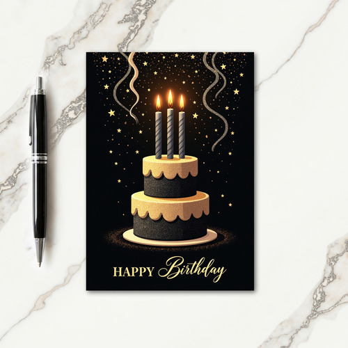 Golden Celebration Birthday Card