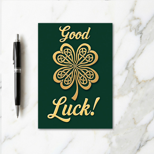 Golden Clover Luck Art Card