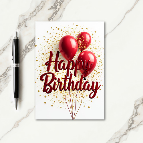 Golden Confetti Birthday Card