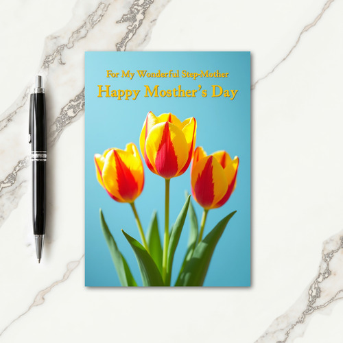 Golden Crimson Floral Thanks Card