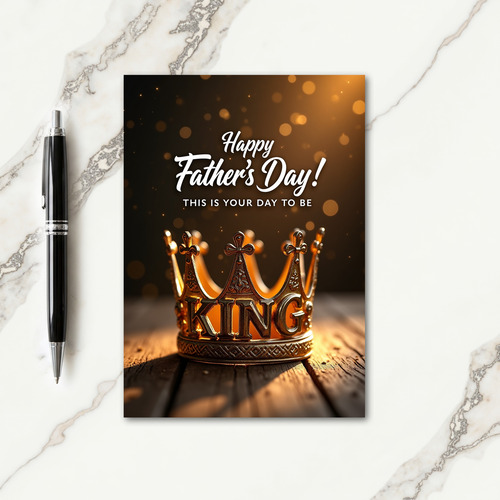 Golden Crown Father Day Card