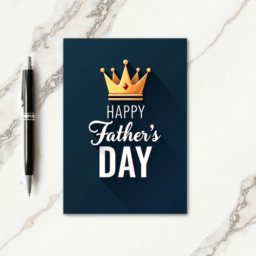 Golden Crown Fathers Day Card