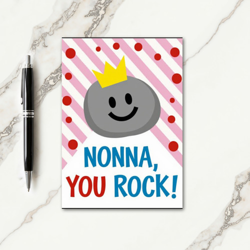Golden Crown Nonna Rocks Card