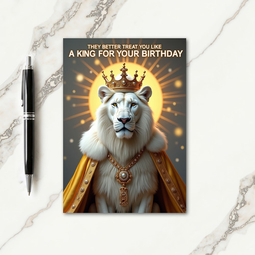 Golden Crowned Birthday Card
