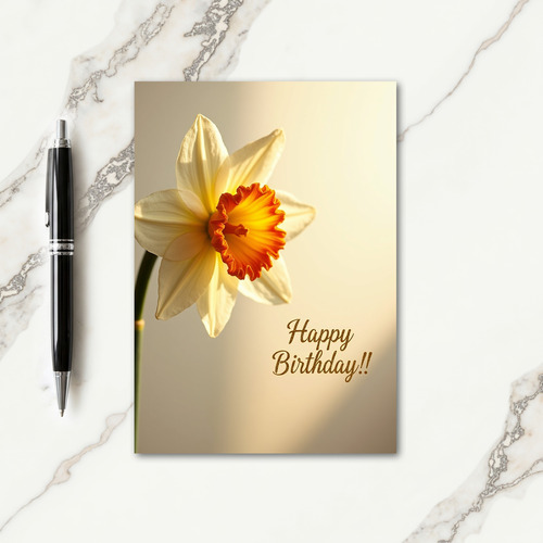 Golden Daffodil Birthday Card