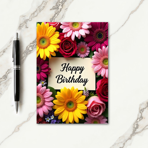 Golden Daisy Birthday Card