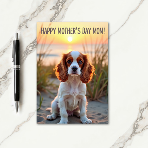 Golden Dog Beach Scene Card