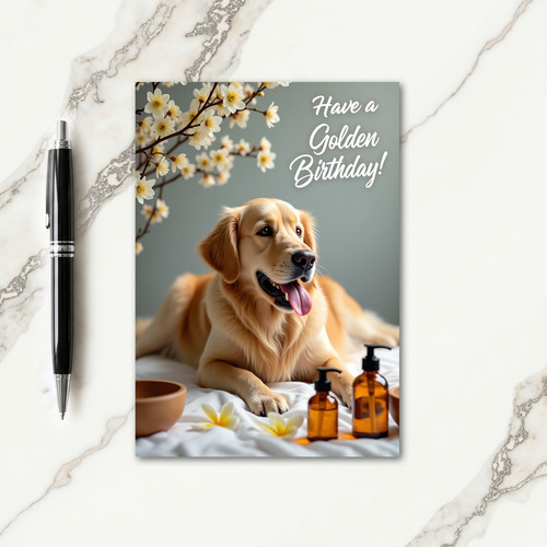 Golden Dog Birthday Card
