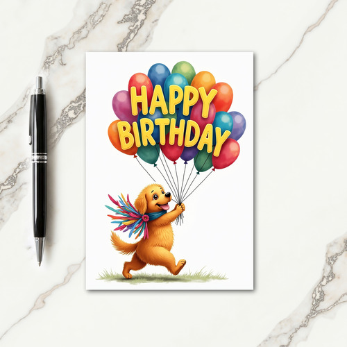 Golden Dog Birthday Fun Card