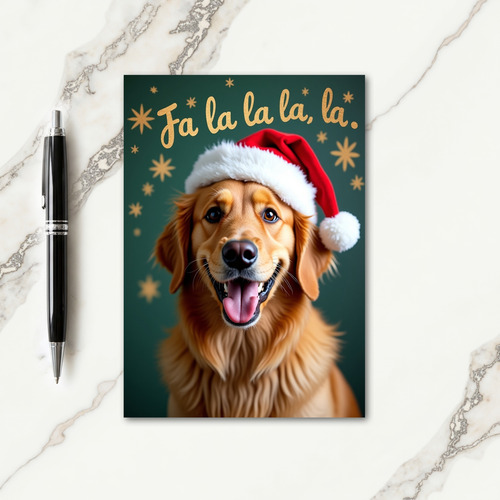 Golden Dog Christmas Card